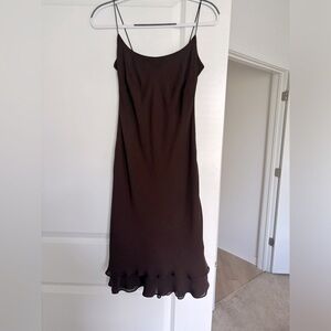 Brown midi dress